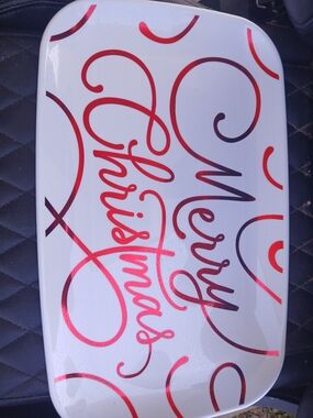 Merry Christmas Red Script Serving Platter